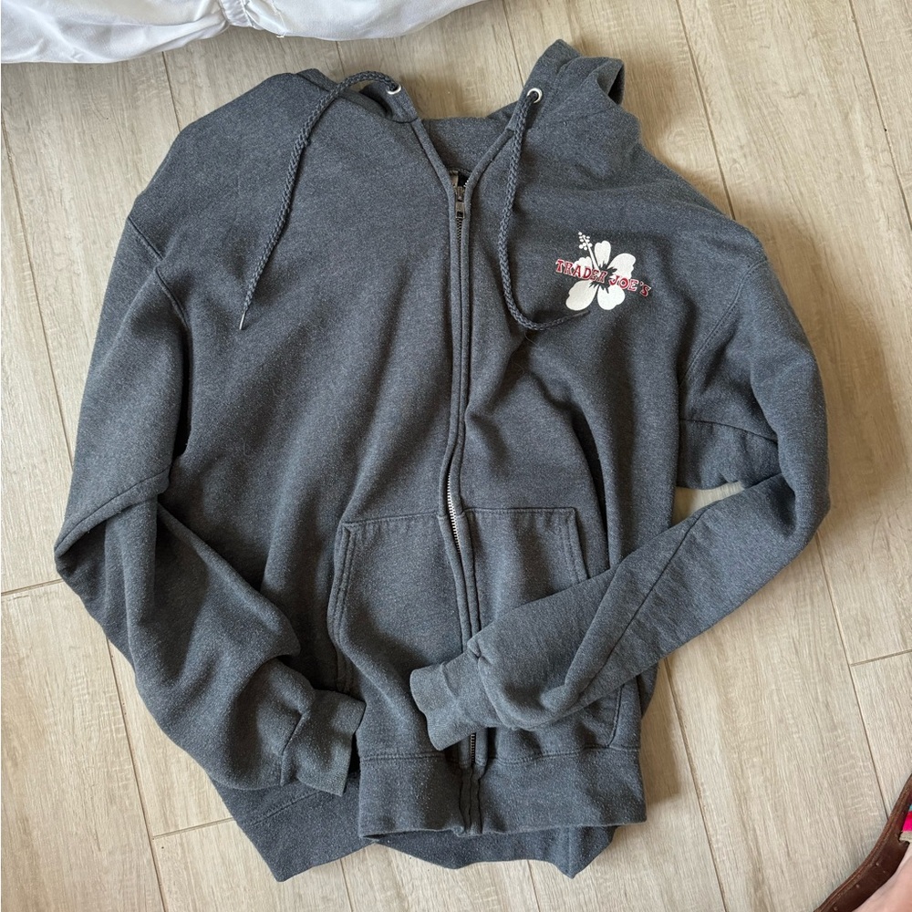 TRADER JOES ZIP UP HOODIE